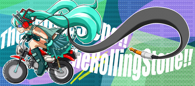 Anime Character on Motorcycle — Teal