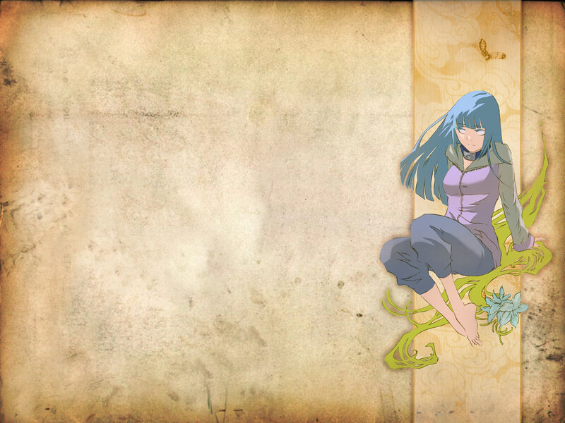 Anime character on parchment