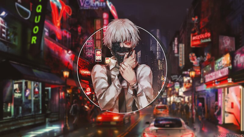 Anime Character on Phone — Black, Dark, Dramatic