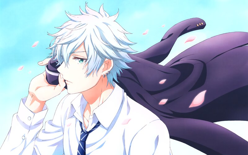 Anime Character on Phone — White