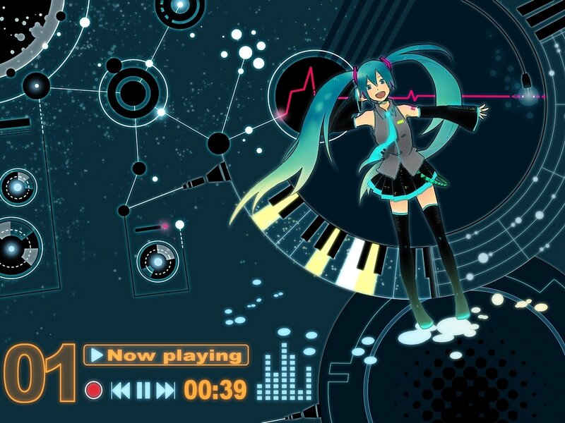 Anime Character on Piano Keys