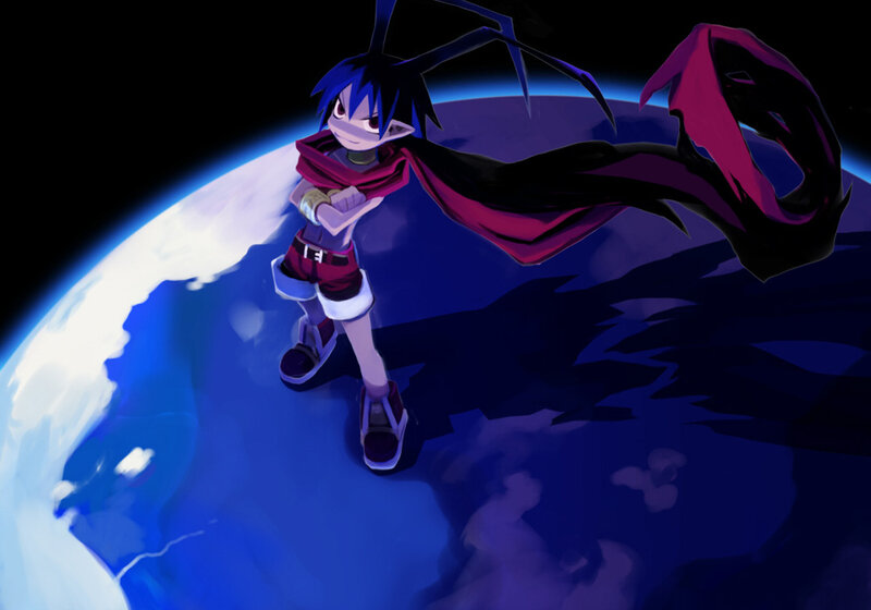 anime character on planet surface