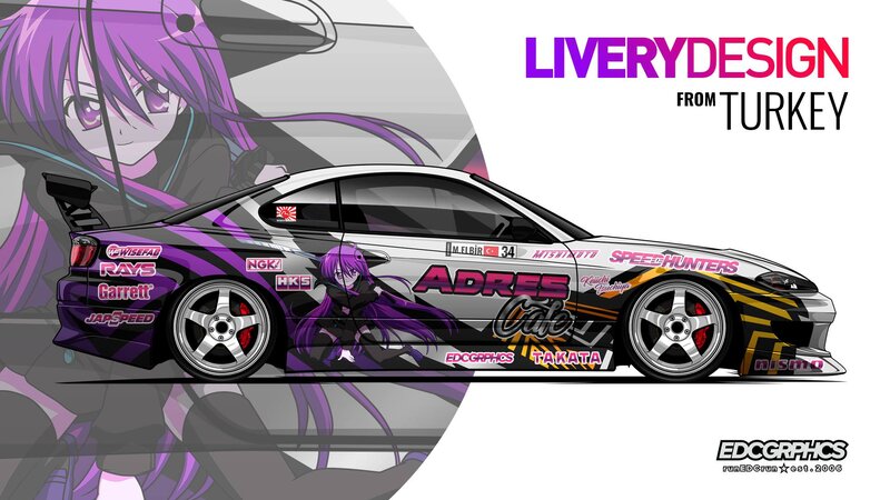 Anime Character on Race Car