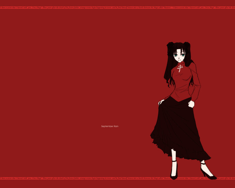 anime character on red background