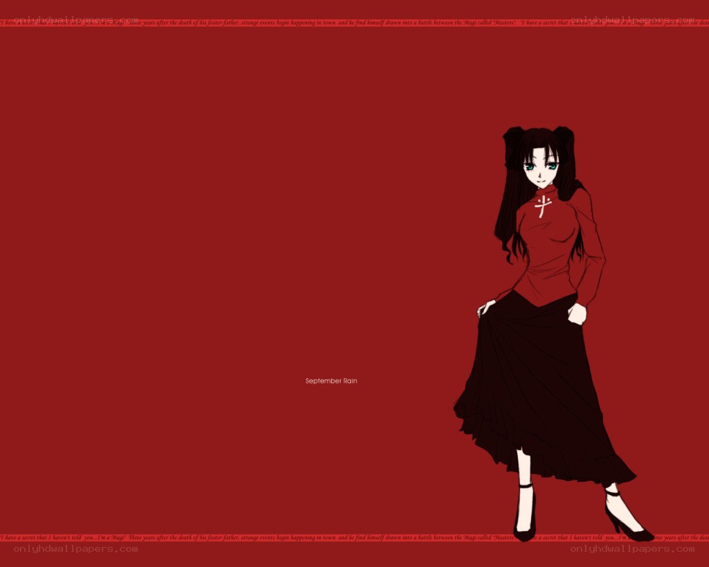 anime character on red background