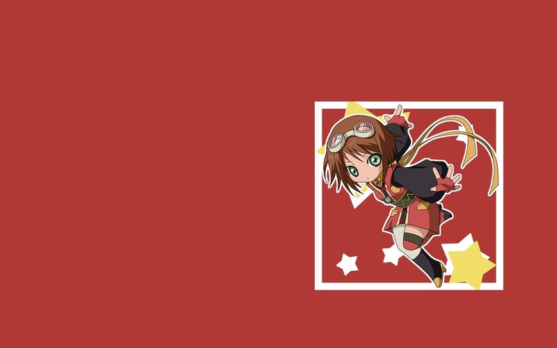 anime character on red background