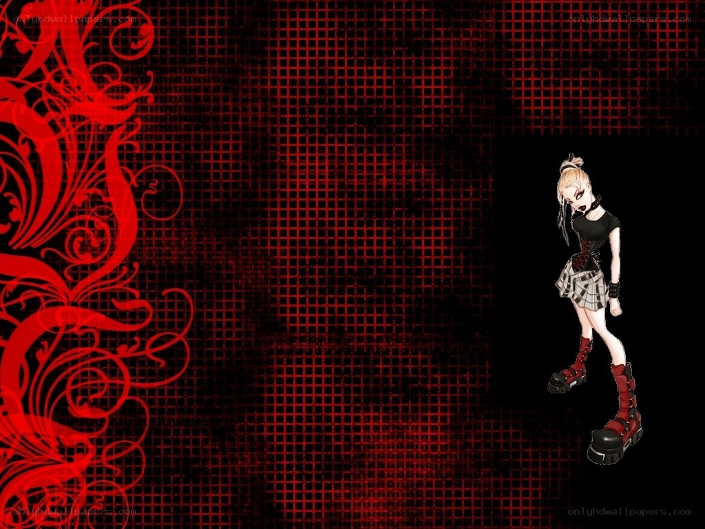 anime character on red background
