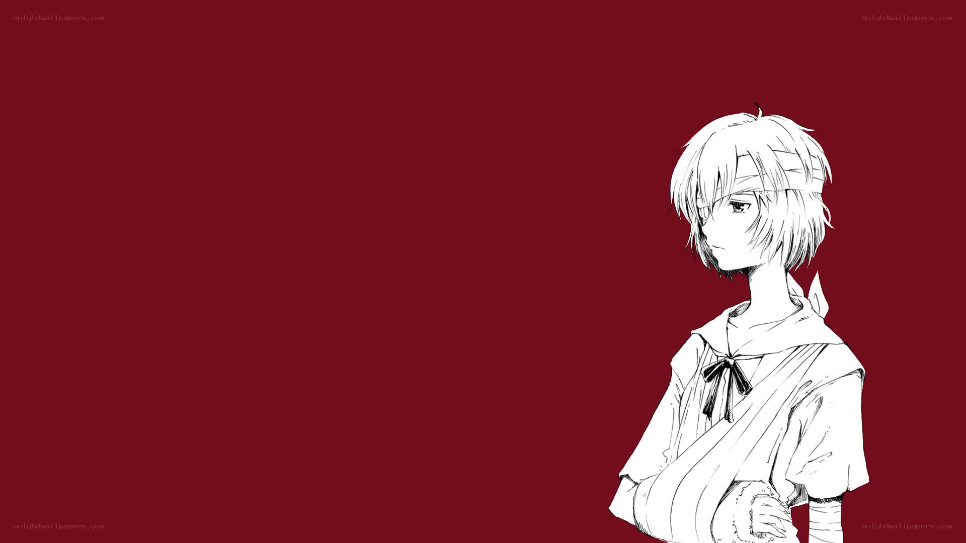 anime character on red background