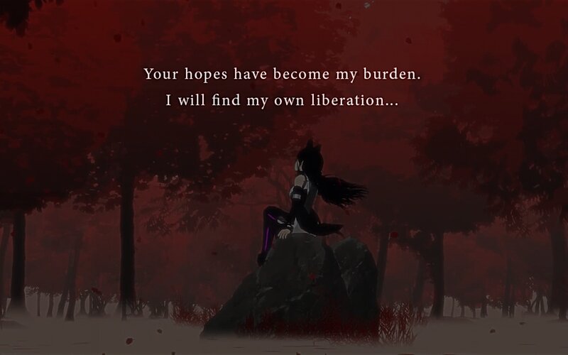 Anime Character on Rock — Red, Dramatic