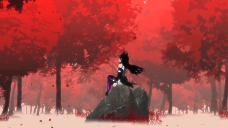 Anime Character on Rock — Red