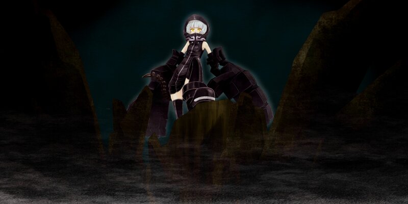 Anime Character on Rocks