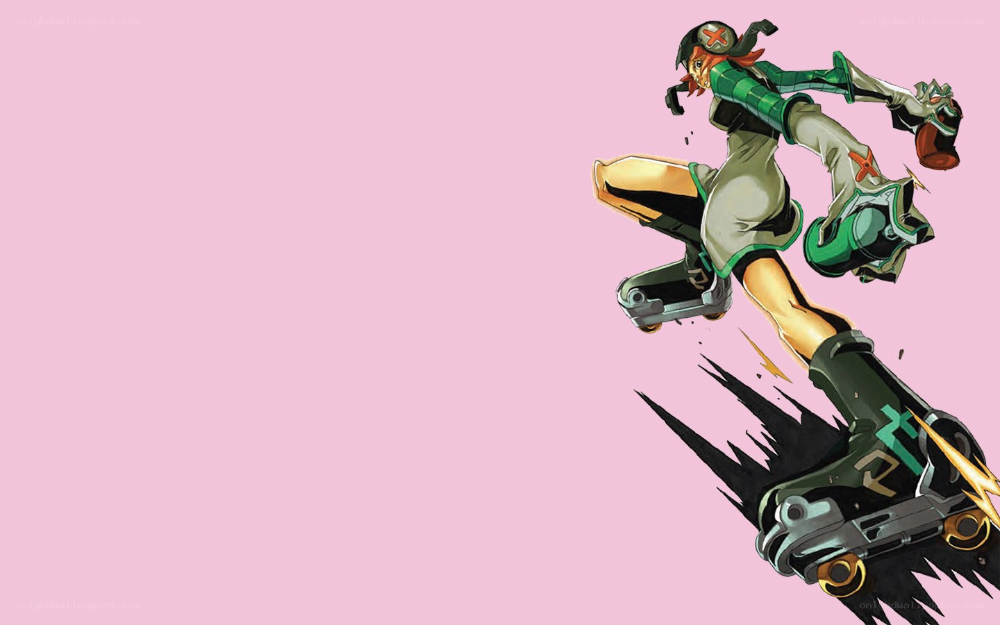 anime character on roller skates