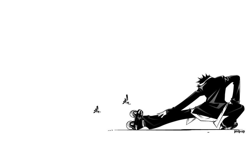 Anime Character on Roller Skates — Black, Dynamic