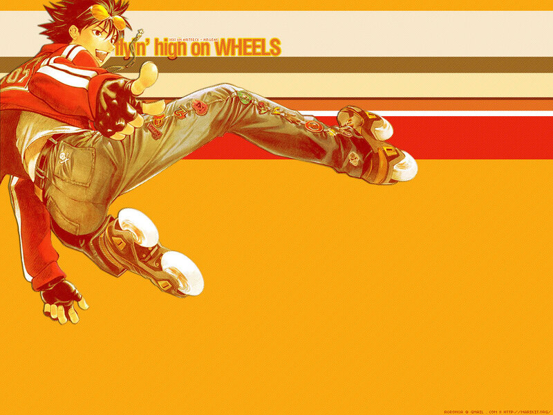Anime Character on Roller Skates — Orange