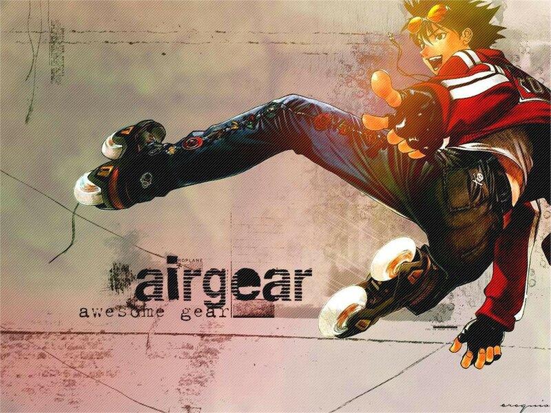 Anime Character on Roller Skates — Red, Dynamic