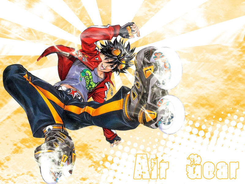 Anime Character on Roller Skates — Yellow