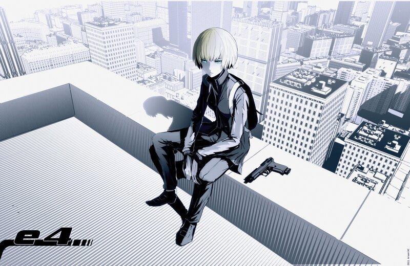 anime character on rooftop