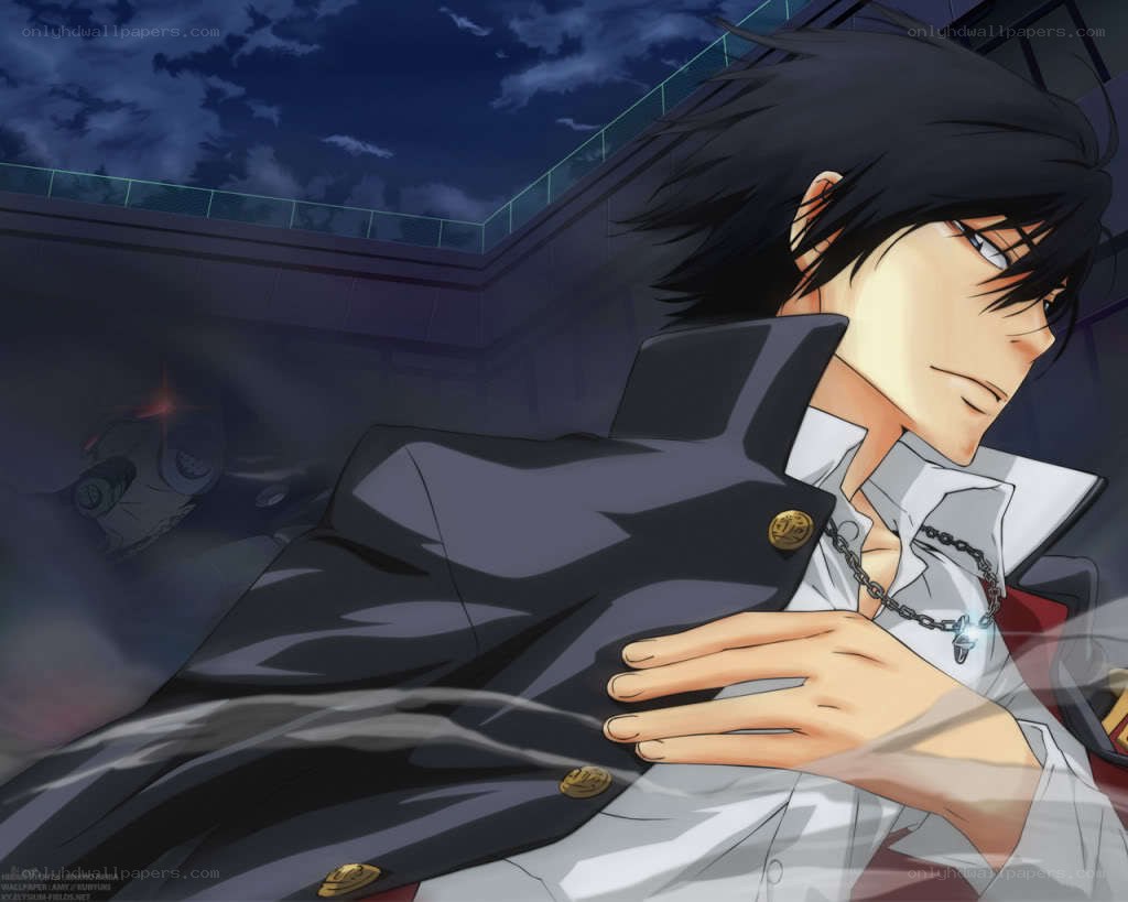 Anime character on rooftop at night