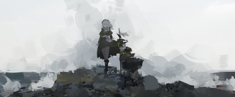 Anime Character on Rubble — Gray