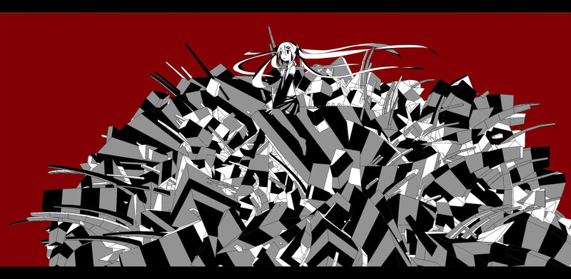 Anime Character on Rubble — Red
