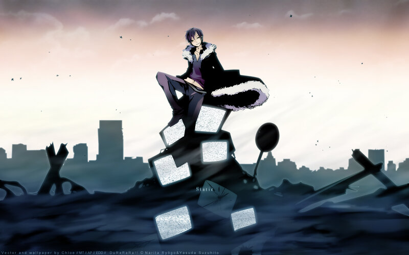 anime character on rubble