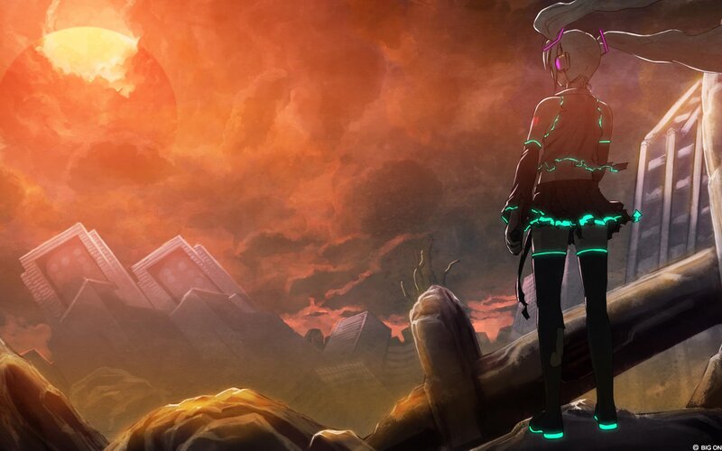 Anime Character on Ruins — Orange