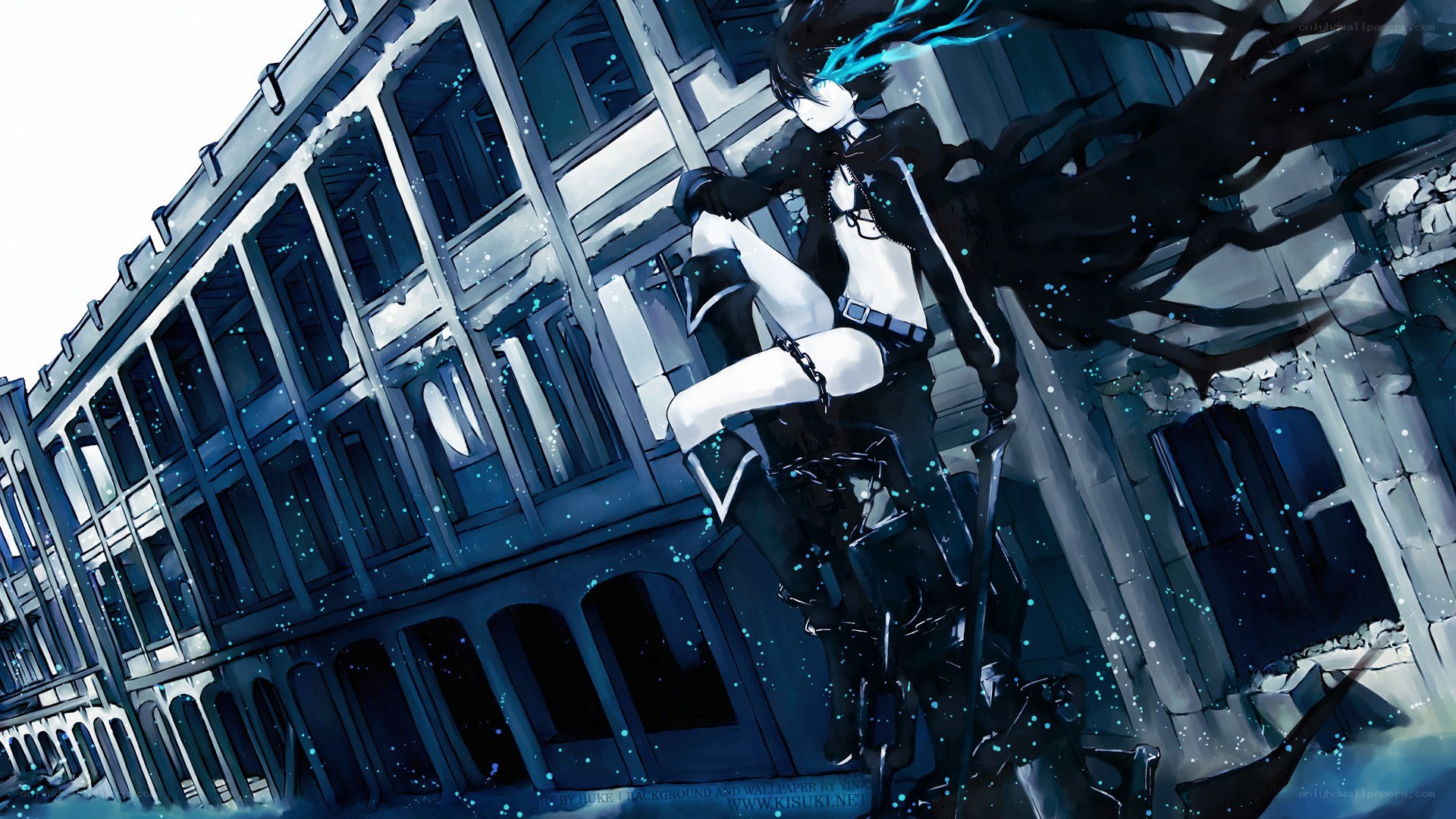 anime character on ruins