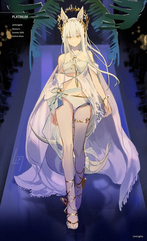 Anime Character on Runway — White
