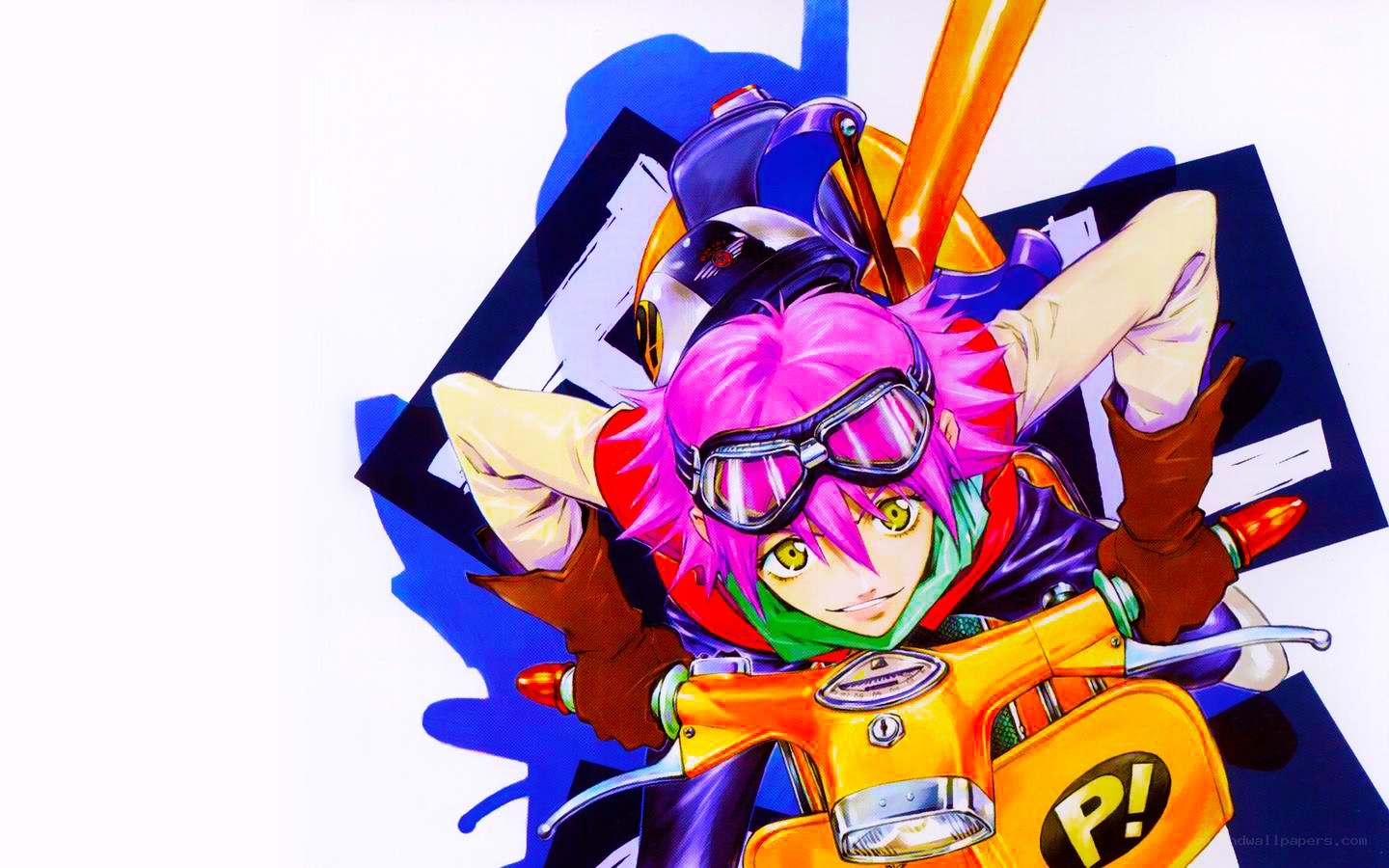 anime character on scooter