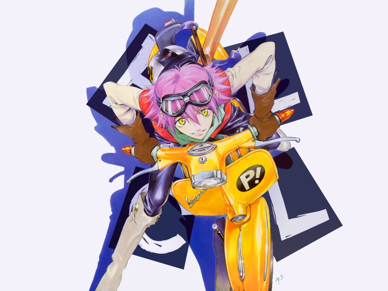 anime character on scooter
