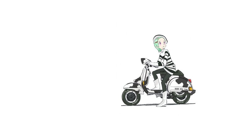 anime character on scooter