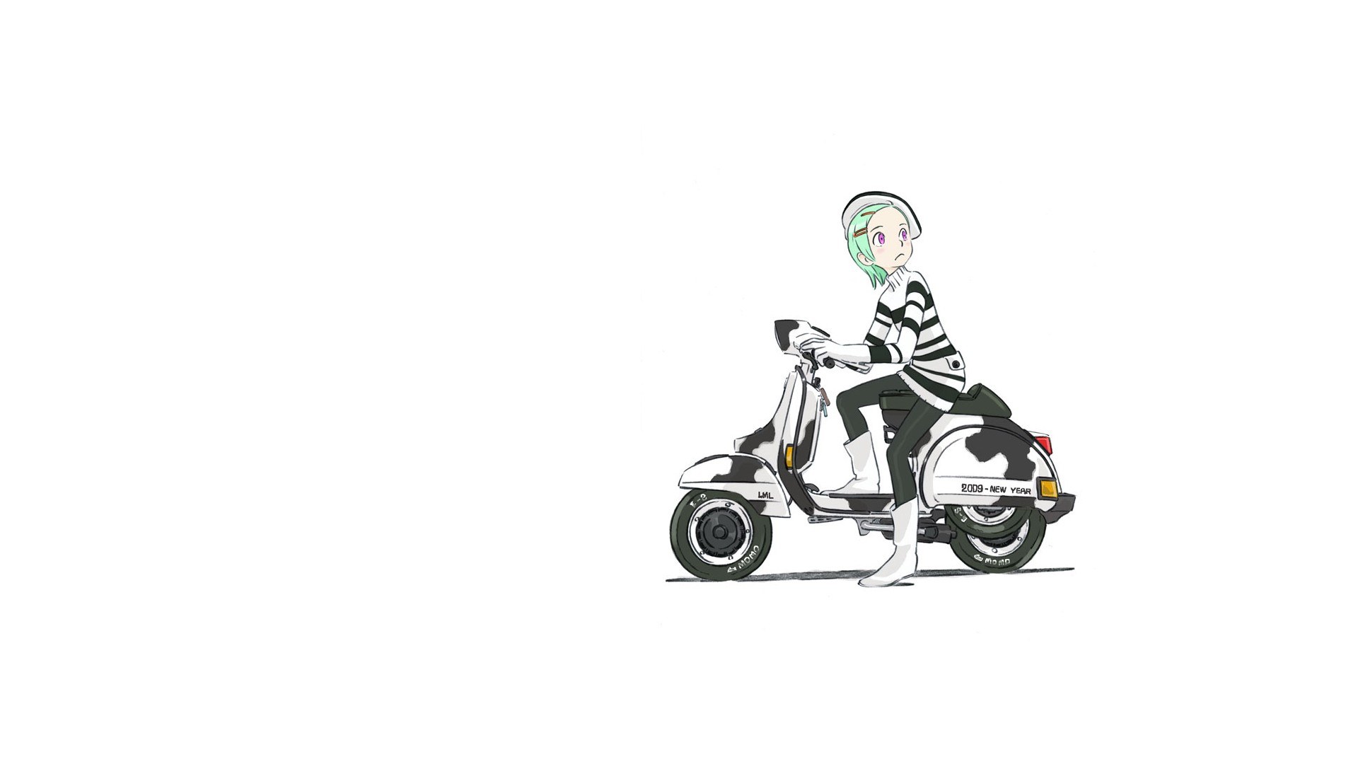 anime character on scooter