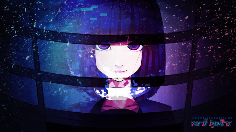Anime Character on Screen — Blue, Dramatic