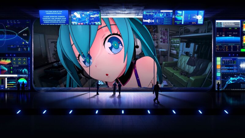 Anime Character on Screen — Blue
