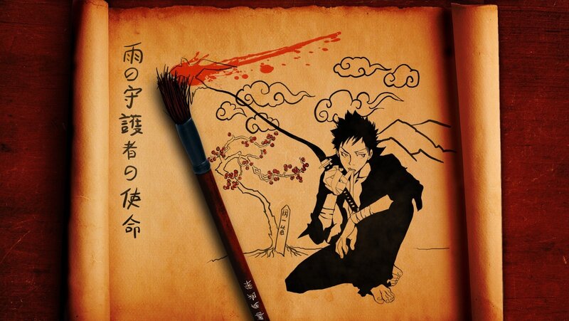 anime character on scroll