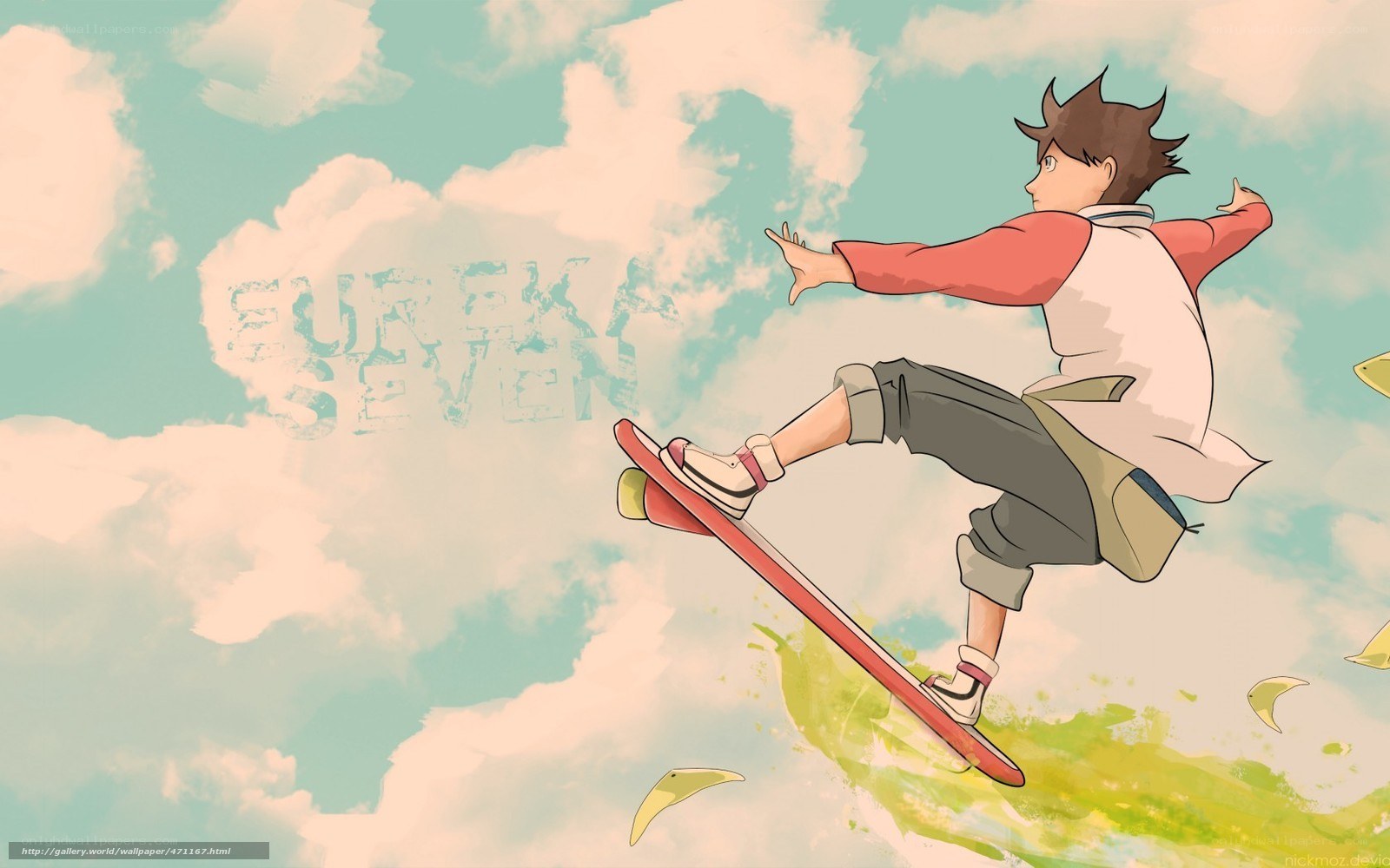 anime character on skateboard