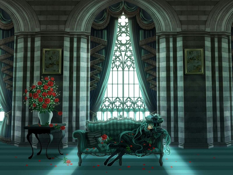 Anime Character on Sofa — Green