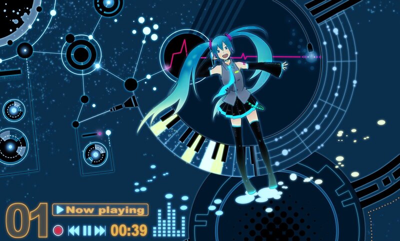 Anime Character on Stage — Blue, Energetic
