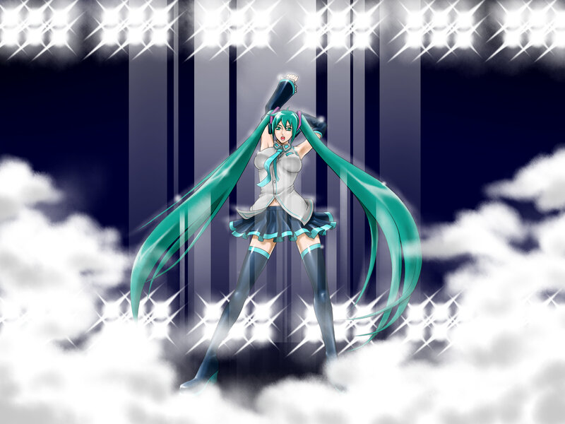 Anime Character on Stage — Green