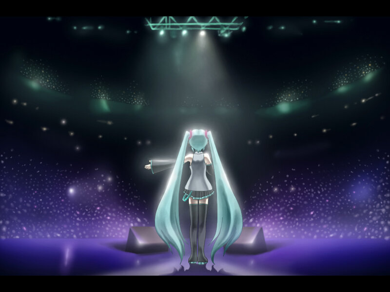 Anime Character on Stage — Purple