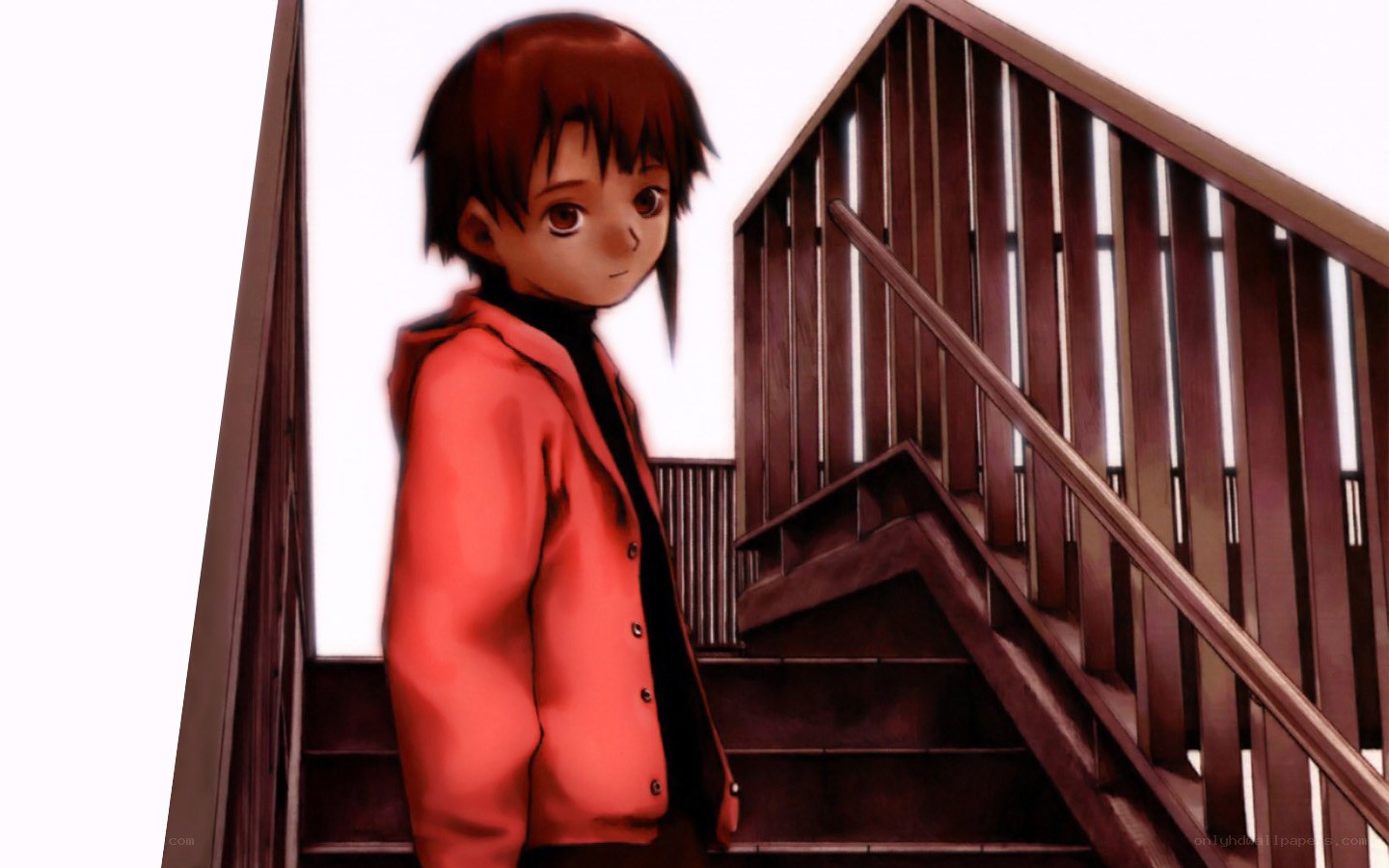 anime character on stairs