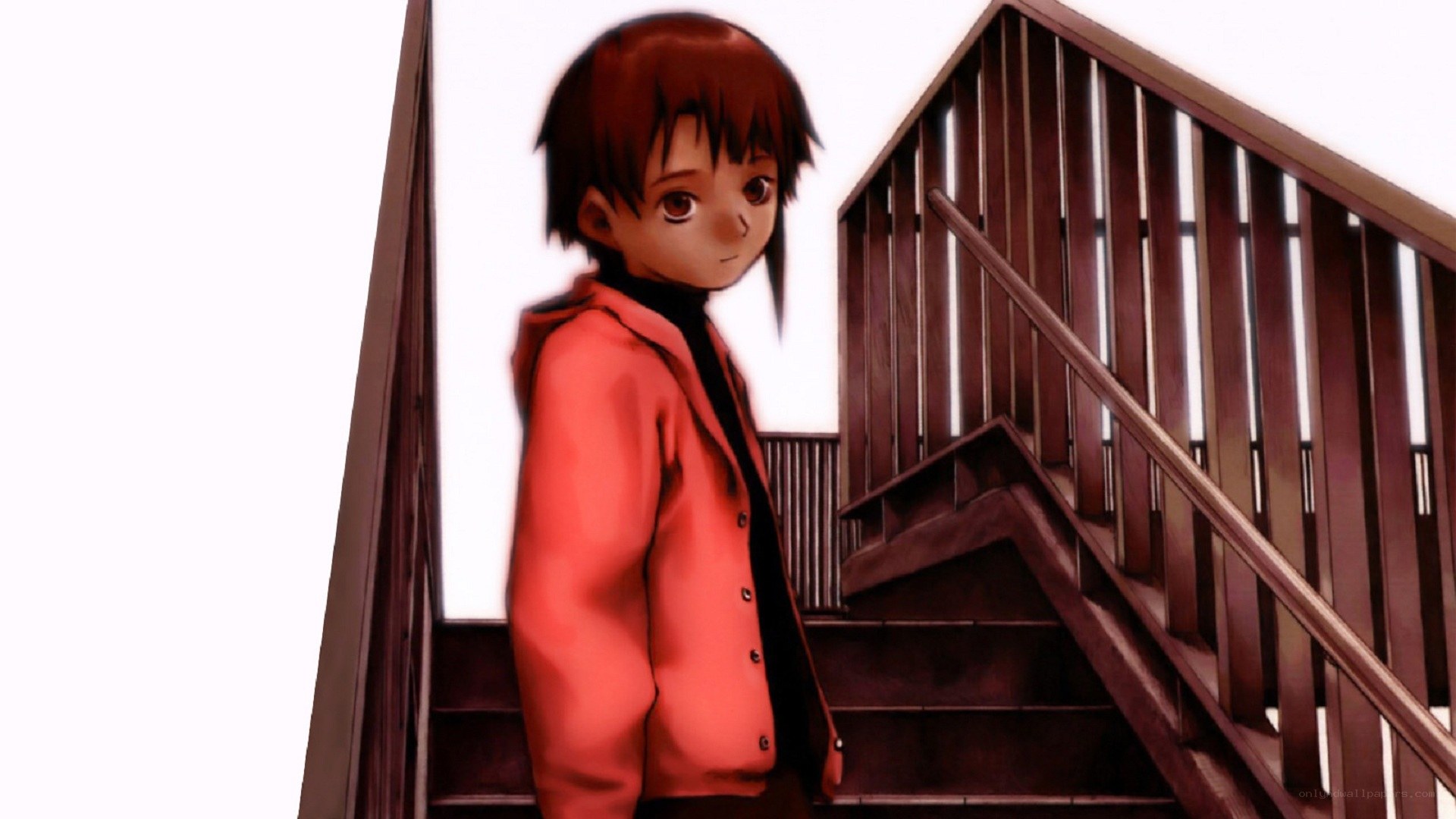 anime character on stairs