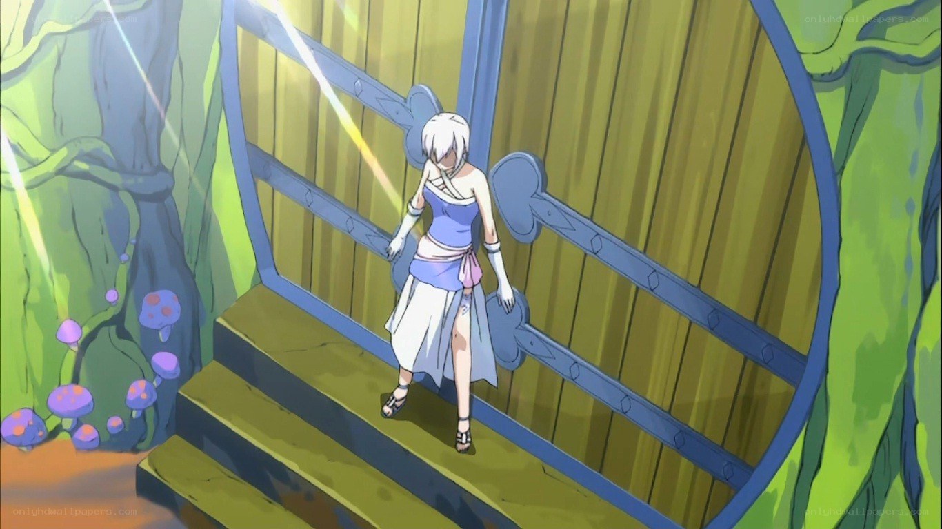 anime character on stairs