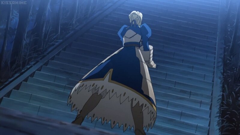 Anime Character on Stairs — Blue