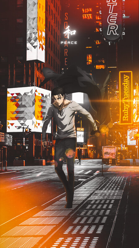 Anime Character on Street — Orange