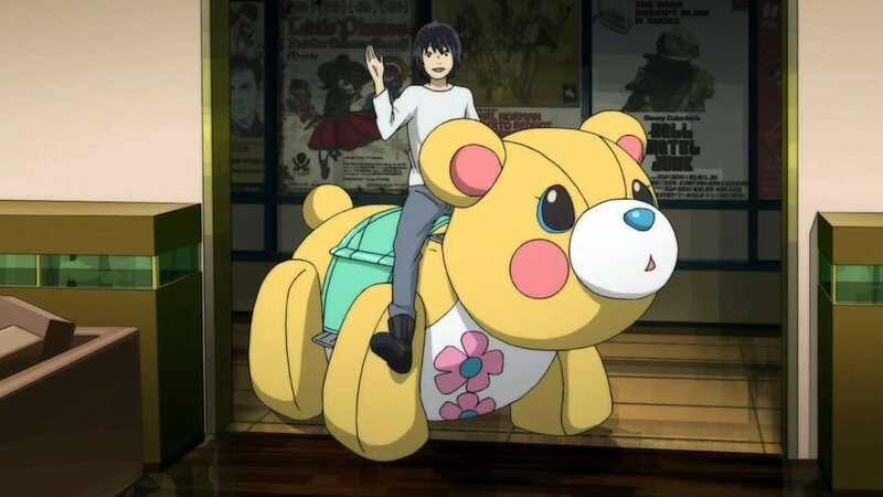 anime character on teddy bear