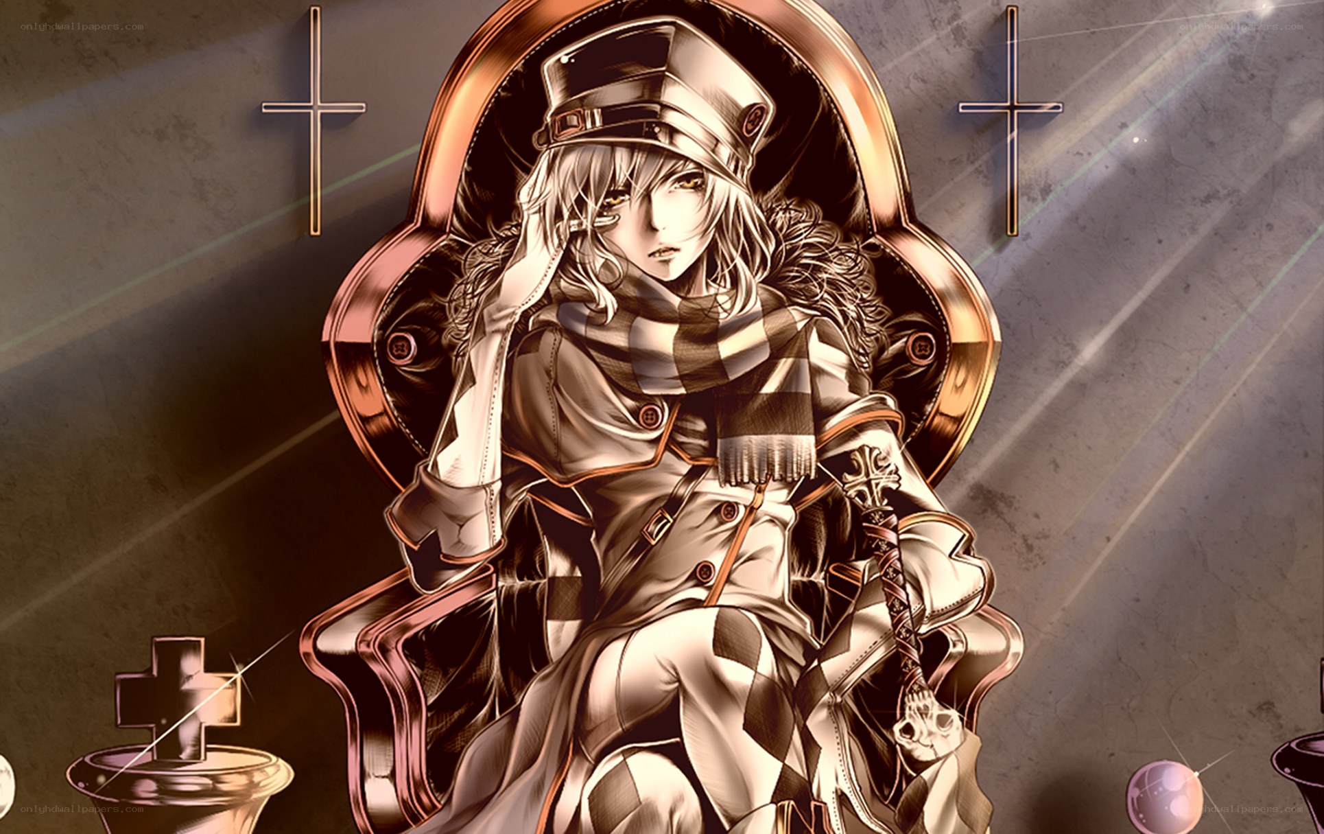 anime character on throne