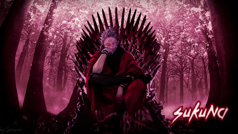 Anime Character on Throne — Purple, Dark, Dramatic