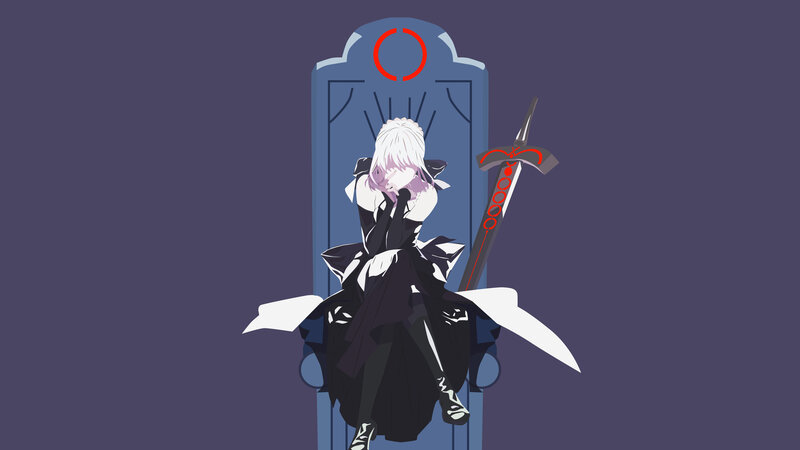 Anime Character on Throne — Purple