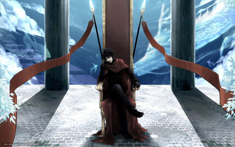 anime character on throne